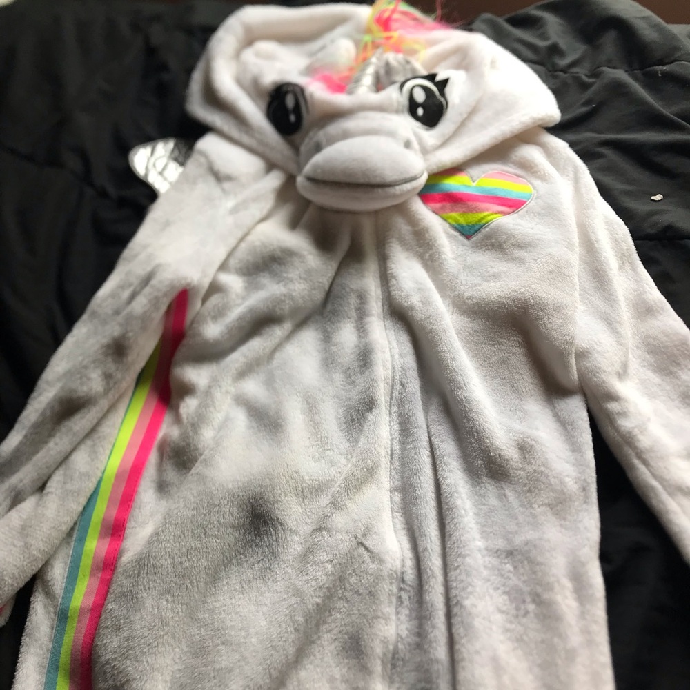 Unicorn Hooded Robe with Rainbow Accents
